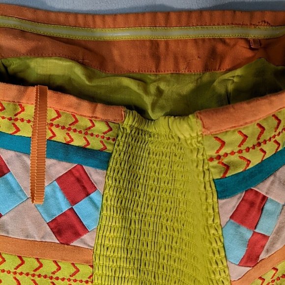 Leifsdottir Dress 0 Strapless Sundress Quilted Yellow Anthropologie 100% Cotton - Picture 7 of 15